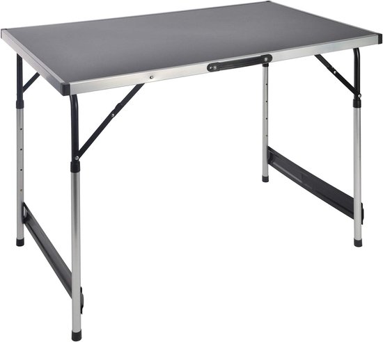 Campingtafel Inklapbaar - Buiten Tafel - Kamperen Tuin - 4 Hoogtes - 100x60cm - Antraciet