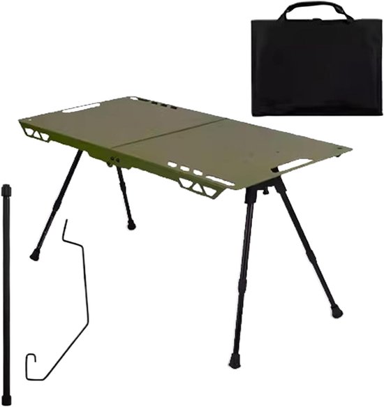 Campingtafel Inklapbaar - Picknicktafel Outdoor - Buiten Eten - Inclusief Kookgedeelte - 80 x 40 cm - Groen
