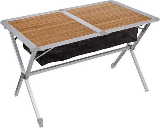 Campingtafel met rolblad - Klaptafel Tuinmeubel - Buitenactiviteiten Organiseren - In hoogte verstelbaar - 115x75cm - Bruin