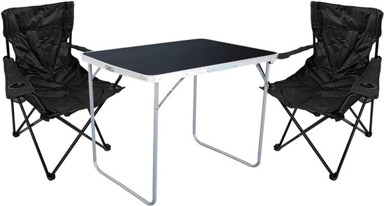Campingtafel met stoelen - Kampeer set - Buiten zitten - Inklapbaar en draagbaar - 70 x 50 x 59 cm