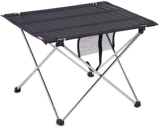 Campingtafel Opklapbaar - Picknicktafel Strandtafel - Buitenactiviteiten Gebruik - Ultralicht Compact Ontwerp - 57x42x38 cm - Zwart