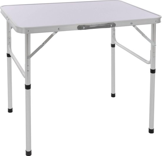 Campingtafel opvouwbaar 75x55x68 cm zilver/wit aluminium ML-Design van Camp