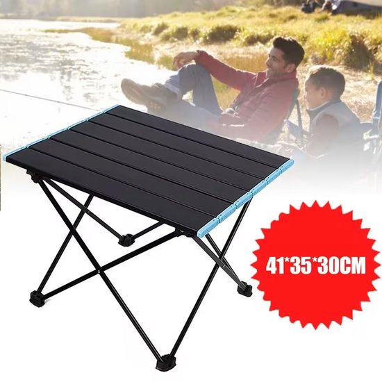 Campingtafel - Picknicktafel Inklapbaar - BBQ-tafel - Vouwtafel Buiten - Stevig en Duurzaam - Lichtgewicht en Opvouwbaar - 41x35x30cm - Zwart