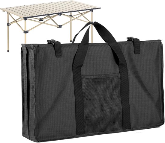 Campingtafel Tas - Opbergtas Tafel - Outdoor Transport - Versterkte Handgrepen - 61x12.5x36 cm - Zwart van Merkloos