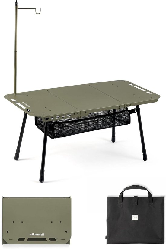 Campingtafel Vouwbaar - Picknicktafel Outdoor - Buiten Leven - Compact Opvouwbaar - 80 x 54 x 40 cm - Groen