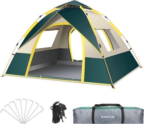 Campingtent Automatisch, Lichtgewicht tent voor 2-3 personen, Winddicht, UV-bescherming, Perfect voor strand, buiten, reizen, wandelen, kamperen, jagen, vissen, enz. van Camp