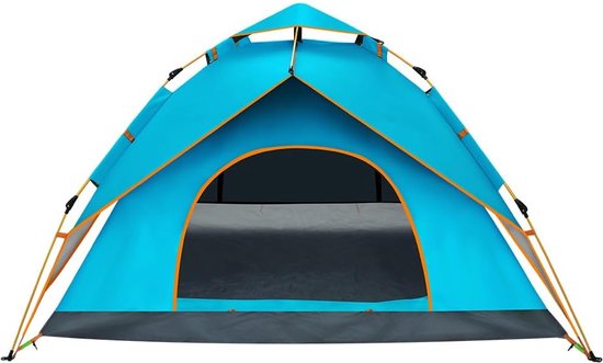 Campingtent Automatische Koepeltent 3-4 Persoons Pop-up Strandtent Waterdicht Winddicht & UV-bescherming voor Trektochten, Wandelen, Familiebijeenkomsten, Backpacken, Festival, Buitenshuis. van Camp