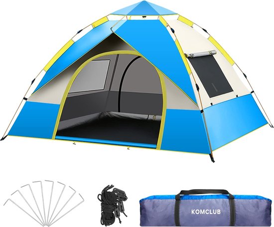 Campingtent Automatische lichtgewicht tent voor 2-3 personen, winddicht, UV-bescherming, perfect voor strand, buiten, reizen, wandelen, kamperen, jagen, vissen, enz. van Camp