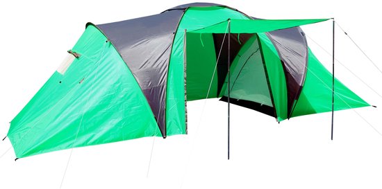 Campingtent Loksa, 6-persoons koepeltent Iglo tent Feesttent, 6 personen ~ groen van Camping