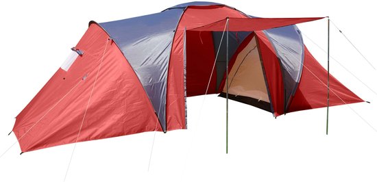 Campingtent Loksa, 6-persoons koepeltent Iglo tent Feesttent, 6 personen ~ rood van Camping