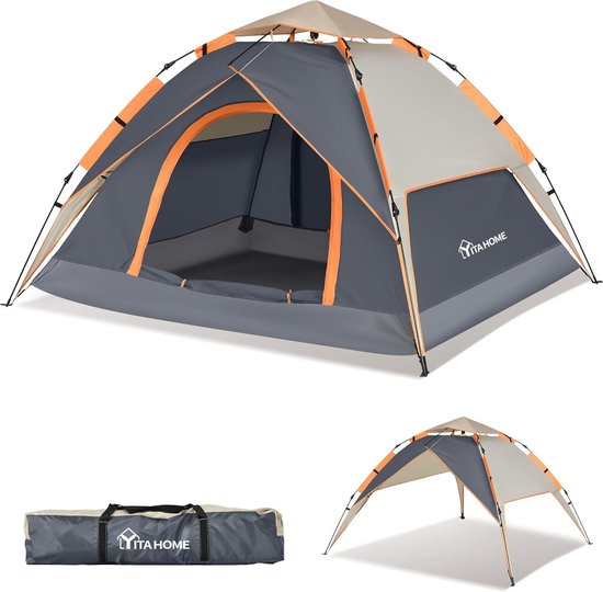 Campingtent, pop-up tent voor 2 personen, waterdicht, winddicht, 210D Oxford, scheurvast, draagbaar, ultralicht, voor kamperen, wandelen, backpacking van Camp