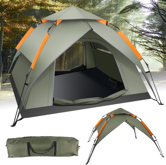 Campingtent voor 2-3 personen, dubbellaags, waterdicht en winddicht, met afneembare werptent van Camp