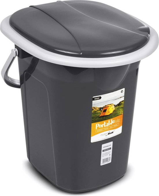 Campingtoilet 19L Mobiele toiletemmer Reistoilet Toiletemmer Toilet Mobiele camping Antraciet van Monzana