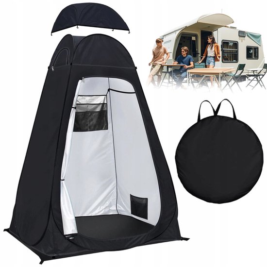 Campingtoilet Tent - Douchetent & Toilet Tent - Pop-up Privacy Tent - 120x120x190cm & Waterdicht - Met Regenkap & Grondzeil - Ventilatie & UV-bescherming - Snel Opzetten - Voor Kamperen, Strand & Vissen van Merkloos