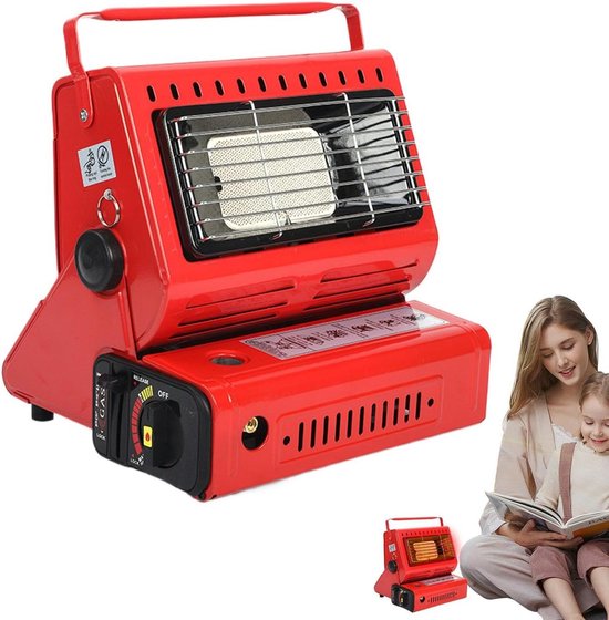 Campingverwarming - Terrasverwarming Buiten - Outdoor Avonturen - Draagbaar Compact Design - 25x27x25 cm - Rood