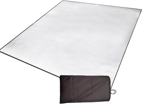 Campingvloermat - Isolerende mat - Kamperen en buiten - Dubbelzijdig aluminiumfolie - 200 x 200 cm - Zilver van Merkloos