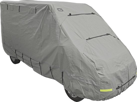 Campout Buscamperhoes Fiat Ducato - 665 x 210 x 227 cm - Campervan Cover - Caravan beschermhoezen - Camperhoezen - Waterdicht en UV-bestendig - 4-laags non-woven PP-stof 160g/m² - Met spanbanden - Tegen schimmelvorming - Inclusief opbergtas - Grijs van Campout