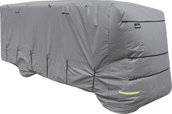 Campout Camperhoes - 700 x 235 x 270 cm - Caravan beschermhoezen - Camperhoezen - Waterdicht en UV-bestendig - 4-laags SFS-stof, 160g/m² - YKK ritsen - Met 6 bevestigingsriemen en Elastische band - Reflecterende Strepen - Inclusief opbergtas - Grijs