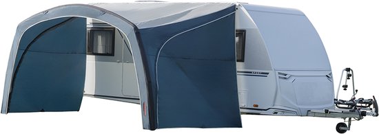 Campout Opblaasbare Luifel voor Caravan & Camper – 400 x 250 cm – 3000 mm Waterdicht – Montagehoogte 235-250 cm – 15 Min Opzetten – Incl. Pomp & Stormscheerlijnen