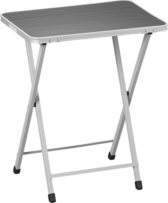 Campout Tafel Ellie - Inklapbare tafel - 53 x 38 x 64 cm - Opvouwbare tafel - Campingtafel - Vouwtafel - Tuintafel - Bijzettafel - Waterdicht en Hittebestendig - Lichtgewicht - Multifunctioneel - HPL en staal - Draagvermogen max. 30 kg - Grijs van Campout