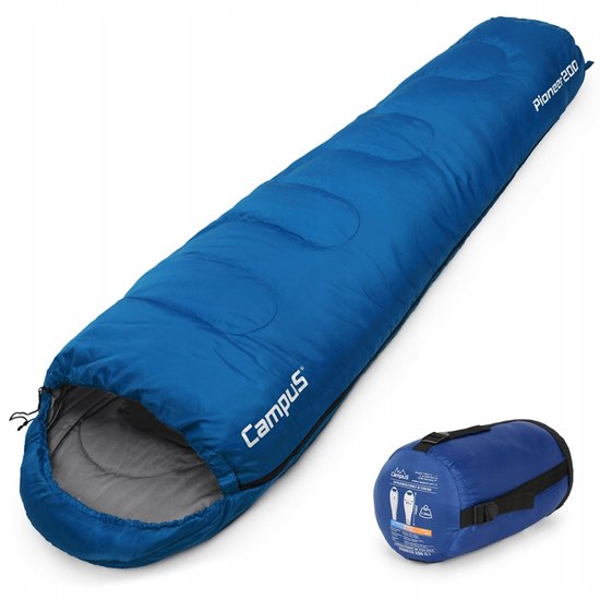 Campus Pioneer 200 Mummie Slaapzak - Lichtgewicht, Combineerbaar, Blauw van Merkloos