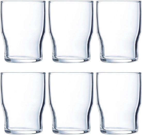 Campus Set van 6 Glazen - 18 cl | Tempered Glas | Vaatwasser- en Magnetronbestendig