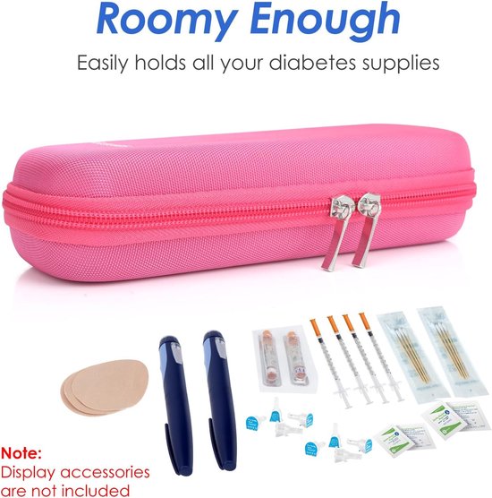 Candala - - Cooler Travel Case - Medicine Travel Koeltas met 2 ijspakjes, houd medicijnen koel tijdens het reizen 6-8 uur voor - benodigdheden, - hoes (roze) van Merkloos