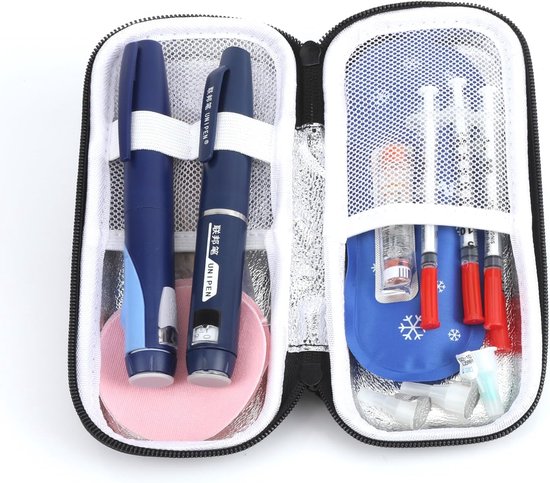 Candala Insuline koeltas met insuline koeltas - Insuline koeltas voor medicijnen voor reizen, insuline pennenzak, spuit, -, zwart van Merkloos