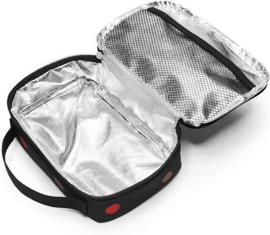 Candala reisenthel Thermocase Kleine koeltas voor cosmetica, medicijnen en meer, met ritssluiting, geschikt voor reizen, waterafstotend weefsel, 1,5 l, gestippeld, Schwarz, Eén maat, CASE van Merkloos