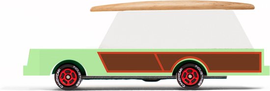 Candycar World: SURF WAGON (W196) 8,4x4,1x3cm, wooden diecast, magnetic, in giftbox, 3+ van CAN