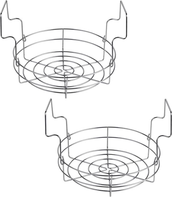 Canning Rack - Conserveerrek RVS - Potten Steriliseren - Inklapbare Handvatten - 30 cm Diameter - Zilver