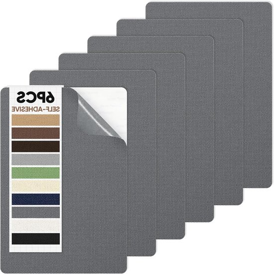 Canvas reparatie patches - Zelfklevende patches Waterdichte stickers - Buitenuitrusting repareren - Professionele zelfklevende lijm - 6 stuks 5.5"x8" - Donkergrijs