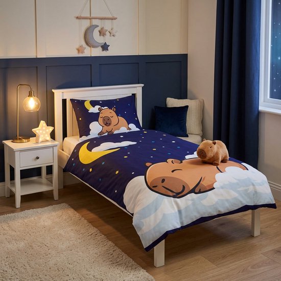 Capybara Dekbedovertrek - Eenpersoons - 140 x 200 cm - 65 x 65 cm - Polycotton
