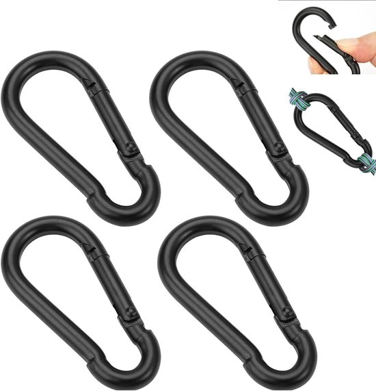 Carabiner 6 x 2.8 cm - RVS - Multifunctioneel - Ideaal voor camping - ShopVlot