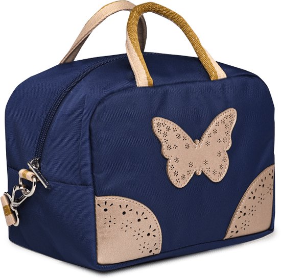 Caramel & Cie Lunchtas Butterfly - Navy van Caramel & Cie