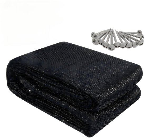 Caravan Camping Picknickmat 300x500cm Zwart HDPE Waterdoorlatend 13 Grondpennen