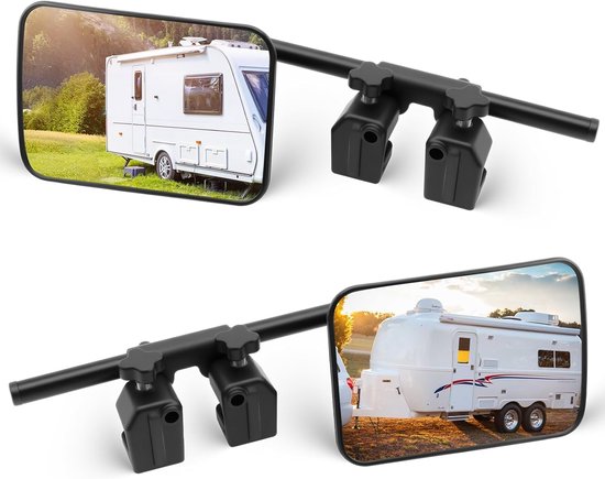 Caravan Spiegel Auto - Universele Buitenspiegel - Meer Zicht Creëren - 360 Graden Verstelbaar - 2 Stuks - Zwart