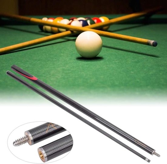 Carbon Biljart Poolkeus Stick met Griptechnologie voor Comfort en Controle - 145cm Lengte - 525g Gewicht - Zwart Gaas - Draagbaar en Lichtgewicht van Merkloos