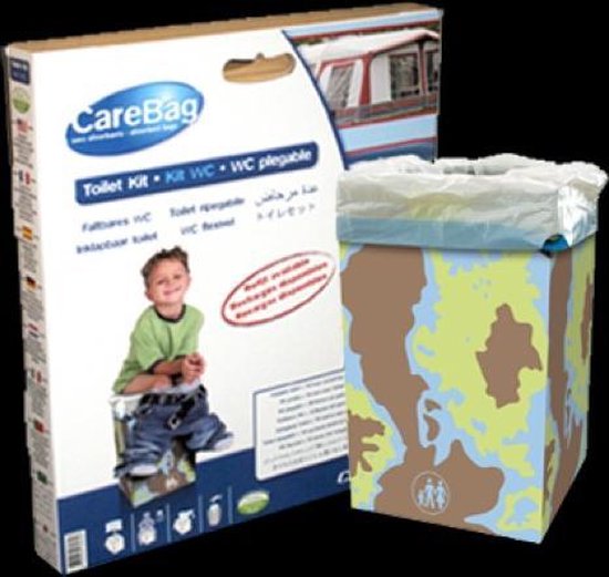 Carebag toilet kit Opvouwbaar toilet compleet met 12 CareBag zakken van Cleanis