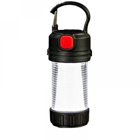 carmdering - Campinglamp - LED Campinglamp - Buitenlamp - Wit/rood dual-color, USB-C snel opladen - 180° draaibare haak, IPX4 waterdicht - Tot 12 uur batterij - Perfect voor tent, camper en barbecue