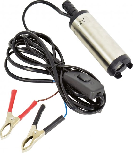 Carpoint 12V Dompelpomp – Vloeistofpomp – 3m Kabel – 16-18 mm Aansluiting – Voor Diesel, Olie & Water – Compact & Mobiel