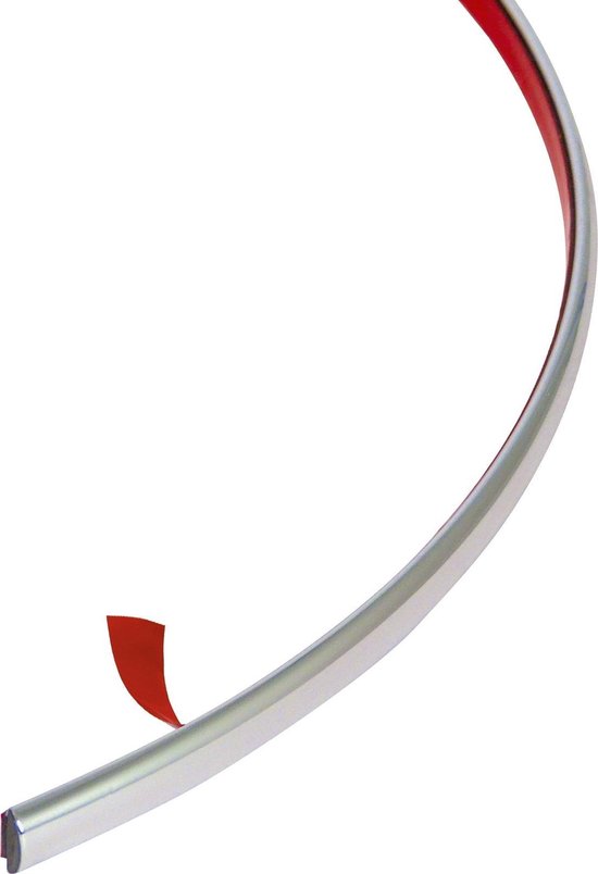 Carpoint Decoratiestrips Zelfklevend Pvc 6 Mm Chroom 8 Meter