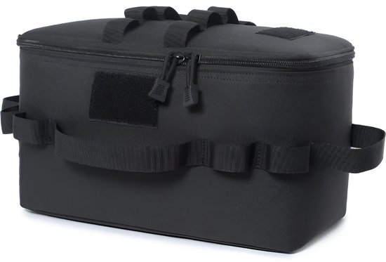 CarryQuest® - Geïsoleerde Koeltas - Lunchtas - Outdoor Camping Gas Tank Opbergtas - Grote Capaciteit + Duurzaam Materiaal - Grond Nageltas - Picknick Kookgerei Kit Tas - Zwart van Merkloos
