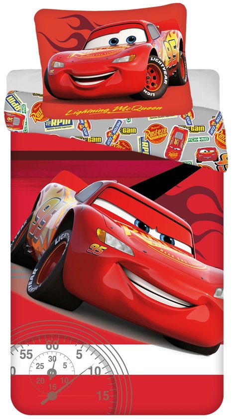 Cars Dekbedovertrek rood - 140 x 200 cm - Katoen van Merkloos