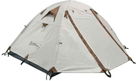 Casa Living Kampeertent Grijs - Waterdichte Trekkingtent - 3 tot 4 Personen - 3000MM Waterkolom - Lichtgewicht Aluminium Frame