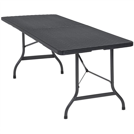 Casaria Tuintafel Opvouwbaar - met Draaggreep 180x75 cm - Zwart van Casaria