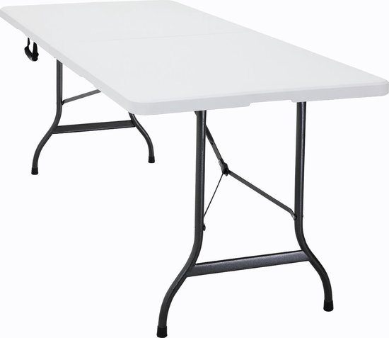 Casaria Tuintafel Opvouwbaar – met Draaggreep 220x70 cm – Wit van Casaria