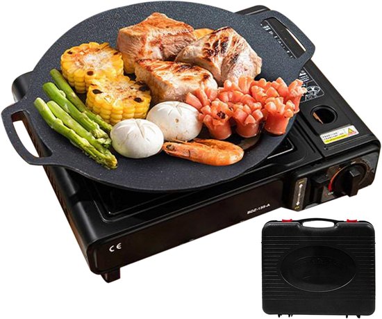 Cassette Kachel - Camping Kookstel - Buiten Koken - Automatische Ontsteking - 30x35x10 cm - Zwart