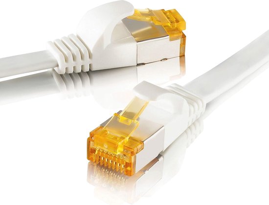 CAT 7 Ethernet Kabel 15m - U-FTP Afgeschermd, 10 Gbps, RJ45 Netwerk Kabel voor Router, PC, TV, NAS, Spelcomputers van Cat
