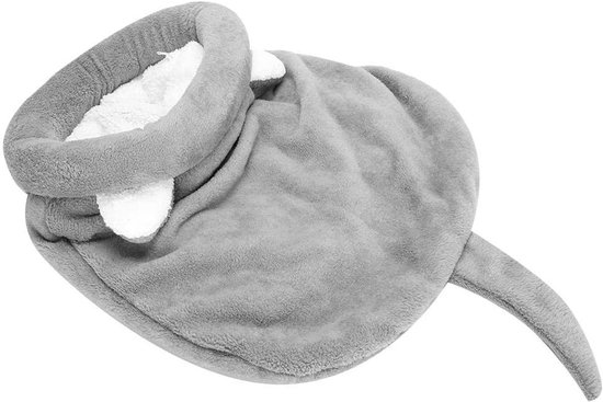 Cat Sleeping Bag - Soft Plush Self Warming Washable Cat Beds - Snuggle Sack Blanket Mat for Cat and Puppy (Gray) van Merkloos